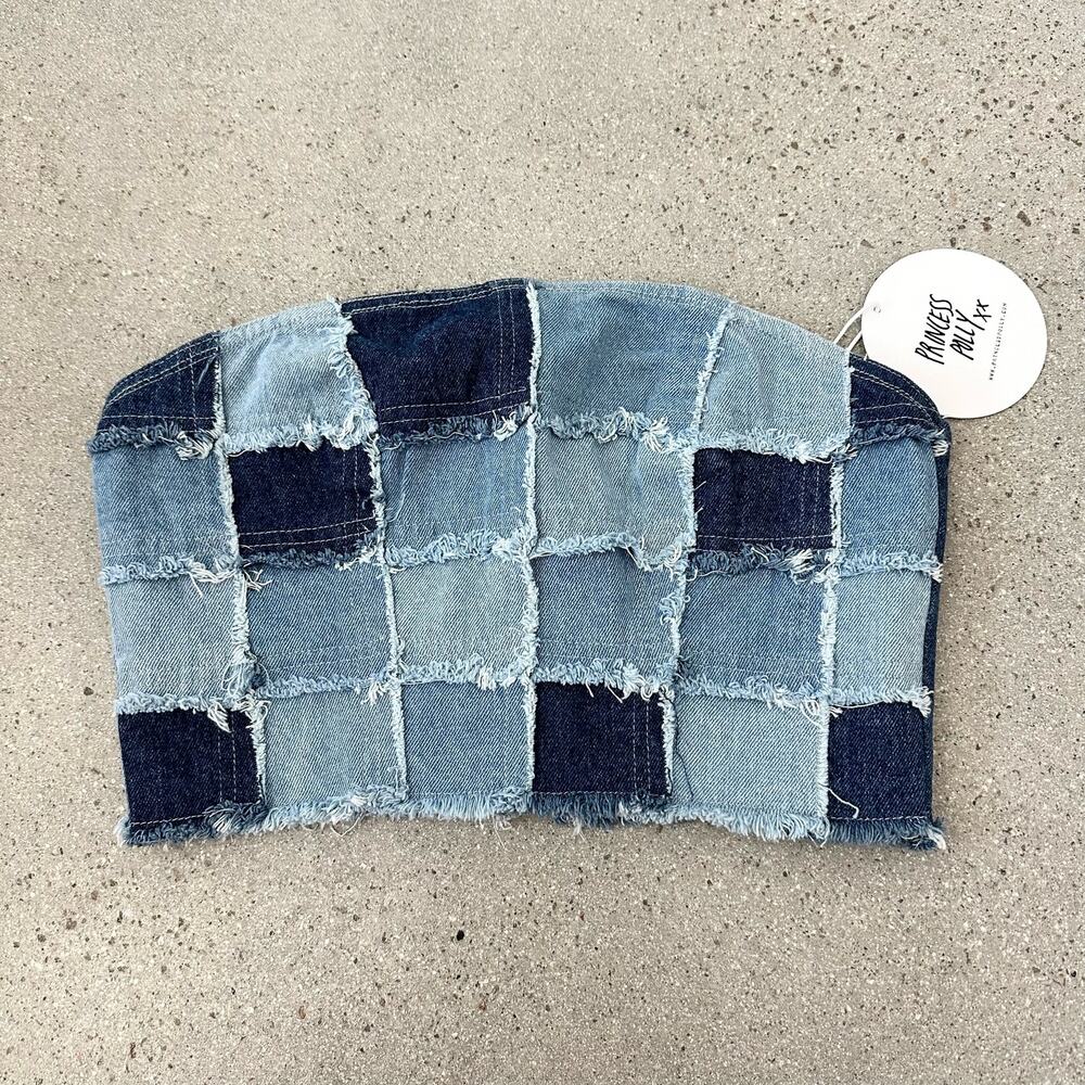 Princess Polly Sirena Patchwork Denim Top
